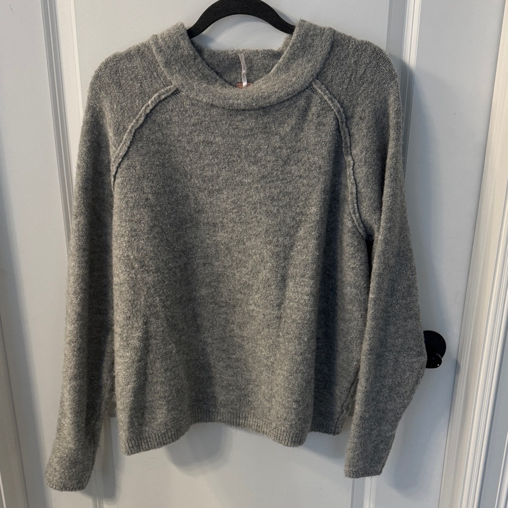 Free People Gray Cowl Neck Sweater